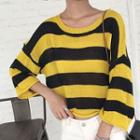3/4 Sleeve Striped Sweater