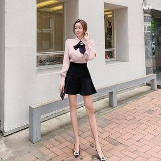 Tie-neck Blouse With Brooch