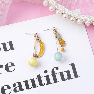 Alloy Pineapple & Banana Dangle Earring 1 Pair - As Shown In Figure - One Size
