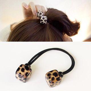 Leopard Print Cubic Hair Tie