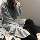 Asymmetric Ruffle-hem Hoodie Dress