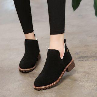 Fleece-lined Low-heel Ankle Boots