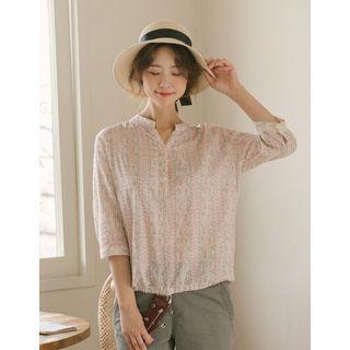 Half-placket Paisley Shirt Ivory - One Size