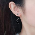 Square Threader Earring 1 Pair - Silver - One Size
