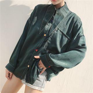 Tie-neck Oversized Shirt As Shown In Figure - One Size