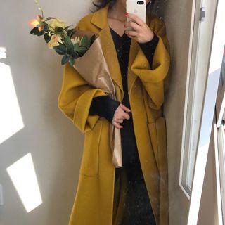 Tie Waist Woolen Coat