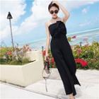 Spaghetti-strap Knotted Wide Leg Jumpsuit