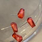 Gemstone Earring 01# - 1 Pair - Tangerine Red - One Size