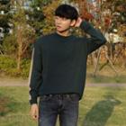 Crew-neck Contrast-piping Sweater