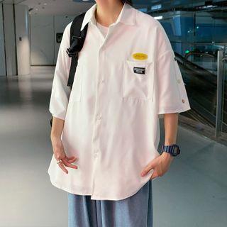 Embroider Button-up Oversize Shirt