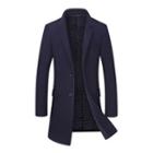 Double-button Slim-fit Woolen Coat