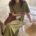 Short-sleeve Melange Dress