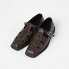 Square-toe Woven Loafers