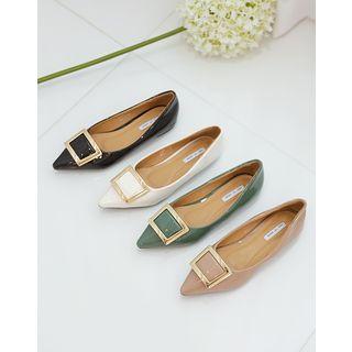 Pointed-toe Buckled Flats