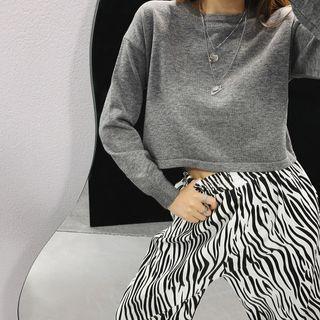 Long-sleeve Loose-fit Cropped T-shirt