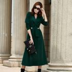 V-neck Buttoned Coatdress