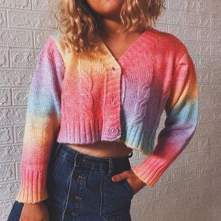 Crop Ombre Cardigan