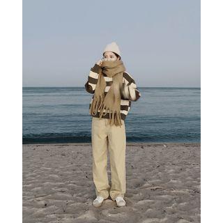 Elbow-patch Stripe Pullover