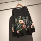 Embroidered Pullover Black - One Size