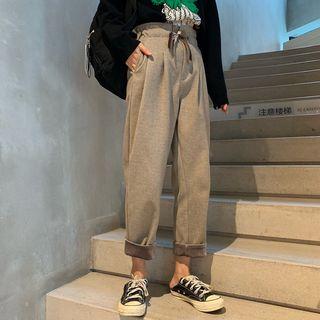 Roll-up Velvet Panel Sweatpants