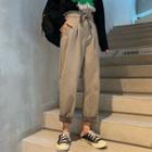 Roll-up Velvet Panel Sweatpants