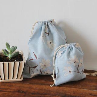 Drawstring Floral Pouch