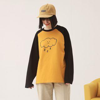 Rainy Cloud Printed Long-sleeve T-shirt