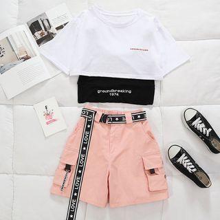 Short-sleeve T-shirt / Shorts / Crop Tank Top