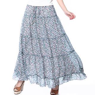 Two-way Floral Tiered Maxi Skirt