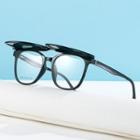 Square Metal Eyeglasses With Magnetic Snap On Sunglasses