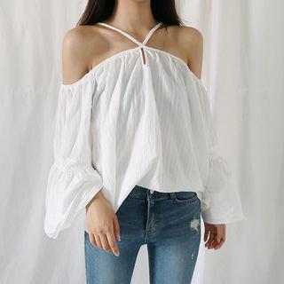 Halter-strap Off-shoulder Top