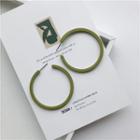 Matte Acrylic Open Hoop Earring 1 Pair - Green - One Size