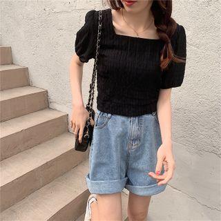 Square-neck Bow Back Top