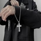 Cross Pendant Stainless Steel Necklace 1 Pc - Silver - One Size