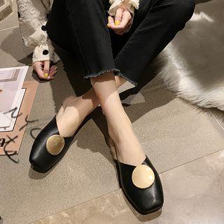 Square-toe Faux-fur Mules