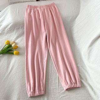 Crop Harem Sweatpants Pink - One Size