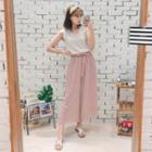 Drawcord-waist Crepe Culottes