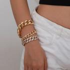 Set Of 3: Chain Bracelet 0413 - Gold - One Size