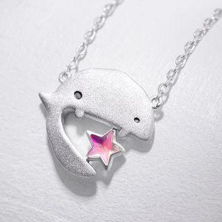 Cartoon Star Necklace Pink Star - Silver - One Size
