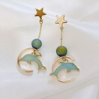 Dolphin Dangle Earring / Clip-on Earring