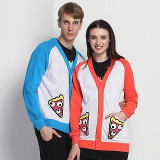 Applique Couple Raglan Cardigan