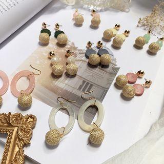 Wood Ball Earring