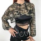 Camo Print Crop Hoodie