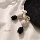 Alloy Disc & Bobble Dangle Earring Black & White - One Size