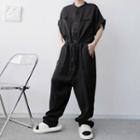 Short-sleeve Plain Overalls