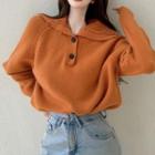 Turtleneck Henley Sweater Orange - One Size