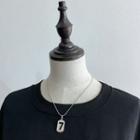 Number Pendant Necklace 1 Pc - Silver - One Size