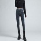High Waist Washed Skinny Jeans (various Designs)