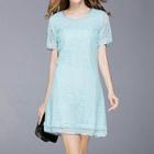 Short Sleeve Lace T-shirt Dress