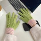 Two-tone Touchscreen Knit Gloves